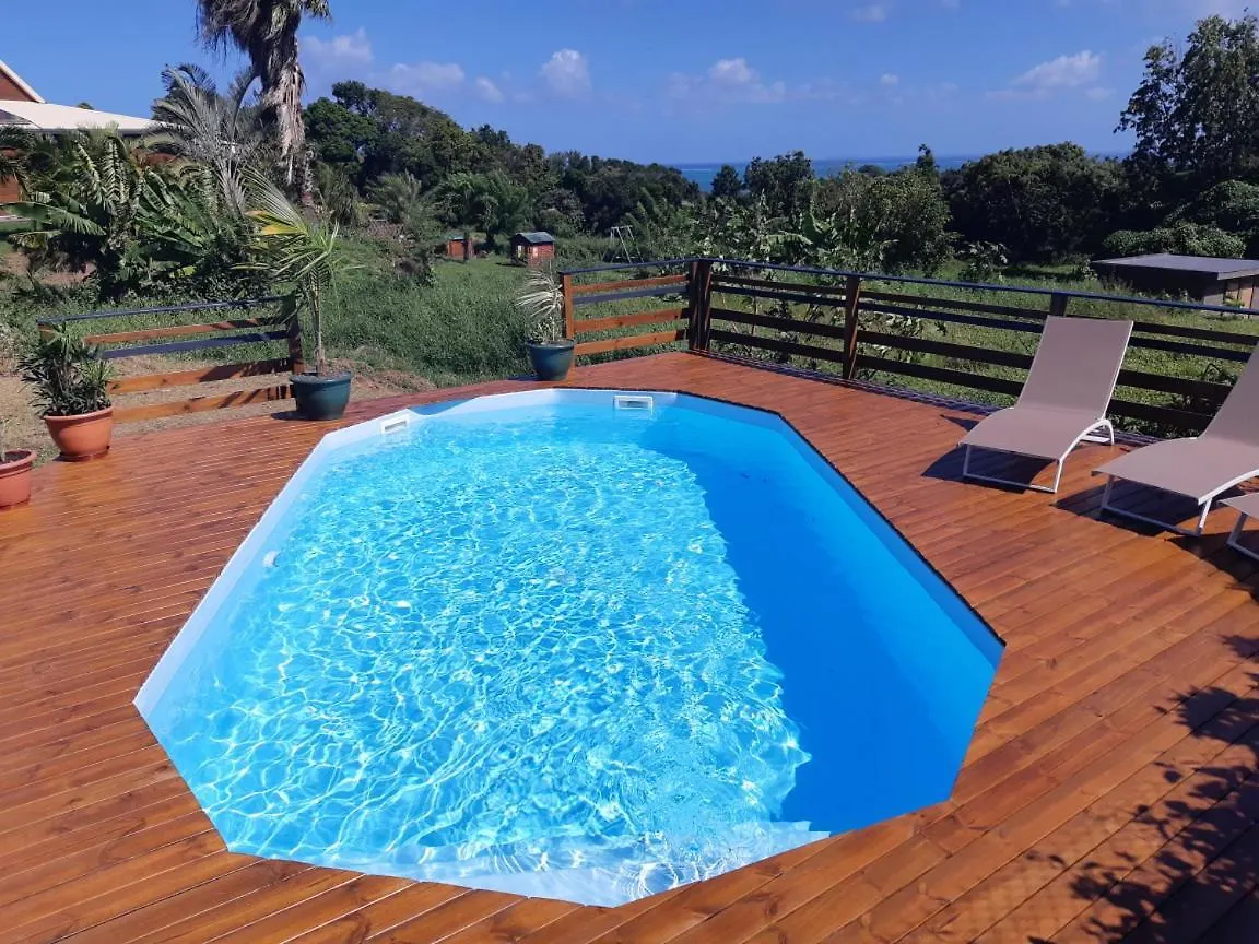 Au Jardin D'Eole - Villa Bois Avec Piscine Vue Mer Sainte-Rose Guadeloupe